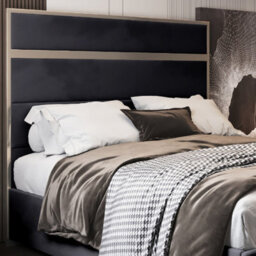 Bentley Upholstered Soft Velvet Metal Bed Frame - Black - thumbnail 2