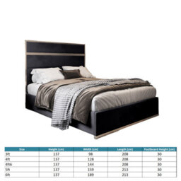 Bentley Upholstered Soft Velvet Metal Bed Frame - Black - thumbnail 4