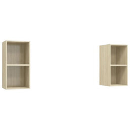 Berkfield Wall-Mounted Tv Cabinets 2 Pcs Sonoma Oak Engineered Wood - thumbnail 2