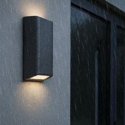 CGC Lighting Cgc Dark Grey Up Down Led Wall Light Rectangular Outdoor Garden Polycarbonate 4000K Natural White Outside Door Patio Lamp - thumbnail 7