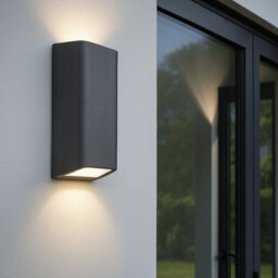 CGC Lighting Cgc Dark Grey Up Down Led Wall Light Rectangular Outdoor Garden Polycarbonate 4000K Natural White Outside Door Patio Lamp - thumbnail 9