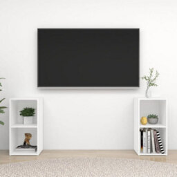 Berkfield Tv Cabinets 2 Pcs White 72X35X36.5 Cm Engineered Wood - thumbnail 1
