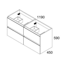 Banyetti Vatilla 1200mm Wall Hung Vanity Unit With Lira Basin - Ostippo Oak - thumbnail 4