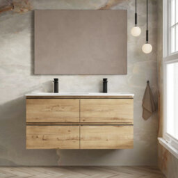 Banyetti Vatilla 1200mm Wall Hung Vanity Unit With Lira Basin - Ostippo Oak