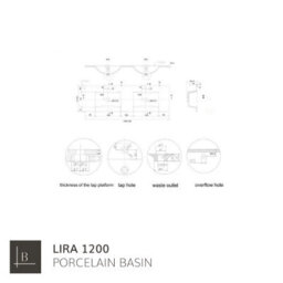 Banyetti Vatilla 1200mm Wall Hung Vanity Unit With Lira Basin - Ostippo Oak - thumbnail 6