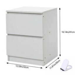 Modern Bedside Table Drawers Cabinet Bedroom Furniture Storage Nightstand Shelf - thumbnail 2