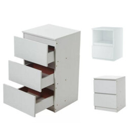 Modern Bedside Table Drawers Cabinet Bedroom Furniture Storage Nightstand Shelf - thumbnail 4