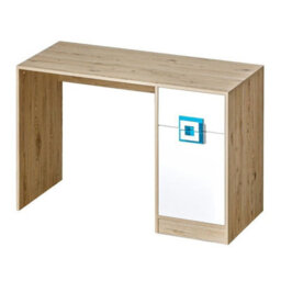 Nico Iii Modern Youth Bedroom Furniture Set Light Oak Front White Grips Turquoise - thumbnail 7