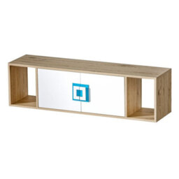 Nico Iii Modern Youth Bedroom Furniture Set Light Oak Front White Grips Turquoise - thumbnail 6
