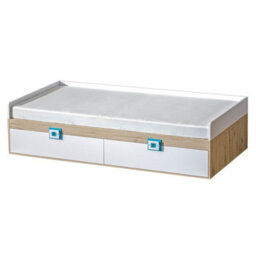Nico Iii Modern Youth Bedroom Furniture Set Light Oak Front White Grips Turquoise - thumbnail 5