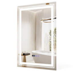 Costway Bathroom Led Vanity Mirror Dimmable Vanity Wall Mirror With 3 Colors 3000-6500K Anti-Fog - thumbnail 2