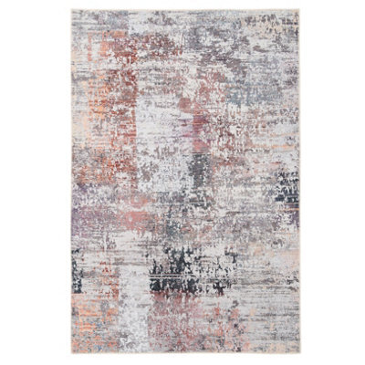 Loomed Neutral Multicolour Distressed Abstract Anti Slip Washable Rug 240X330Cm - image 1