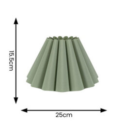 Valuelights Lauren Sage Green Fabric Pleated Scallop Edge Tapered Ceiling Floor Table Lamp Shade (D)25Cm - thumbnail 4