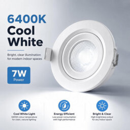 Recessed Led Spot Lights Ceiling Downlight Surface Downlight Power 7W 3Pack - thumbnail 2