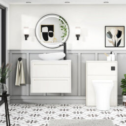 Royal Bathrooms Royal Bathroom Elmore 700mm Classic White Wall Mounted Countertop Bathroom Vanity Unit 2 Drawer With Nova Basin - thumbnail 5