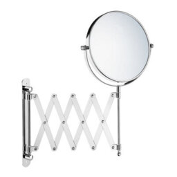 Beslagsboden Chromed Double Sided Mirror (170mm) Wall Mounted With Extendable Arm 7X Magnification Bathroom Makeup Shaving