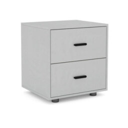 Urbn-Living Urbnliving 43Cm Height 2 Drawer Cool Grey Wooden Bedside Table Cabinet Bedroom Furniture Storage Nightstand - thumbnail 2