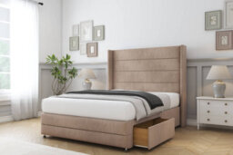 "Comfort Milano Mink Naples Divan Bed Set 2 Drawers Foot-End - 54"" Wingback & 12"" Footboard 4' Small Double" - thumbnail 2