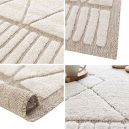 Sweeek - Interior Rug With Berber Pattern, Beige And Cream 170X120X1.1 Cm - Judy - thumbnail 3