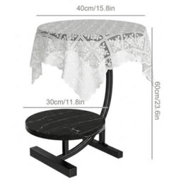 Black 2 Tier Side Table C Shaped Sofa End Table Coffee Laptop Desk Living Room Bedroom - thumbnail 2