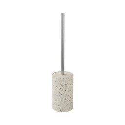 GoodHome Elland Concrete & Stainless Steel Terrazzo Effect Toilet Brush & Holder - thumbnail 1