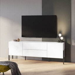 Arte Sleek Yukon 40 Tv Cabinet 2040mm In White - Contemporary Media Unit H700mm D400mm - thumbnail 3
