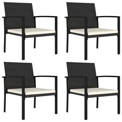 Vidaxl Garden Dining Chairs 4 Pcs Poly Rattan Black - image 1