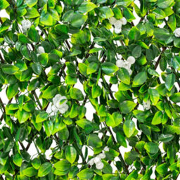 Primrose Extendable Artificial Flower Outdoor Screening Trellis (White) 1M X 2M - thumbnail 6