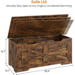 Storage Chest Toy Chest Organizer Box With Lid Safety Hinge Entryway Trunk Bench - thumbnail 2