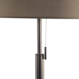 First Choice Lighting Verta Pewter Floor Lamp With Matching Silk Shade - thumbnail 4