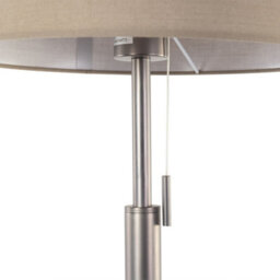 First Choice Lighting Verta Pewter Floor Lamp With Matching Silk Shade - thumbnail 3