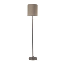 First Choice Lighting Verta Pewter Floor Lamp With Matching Silk Shade - thumbnail 2