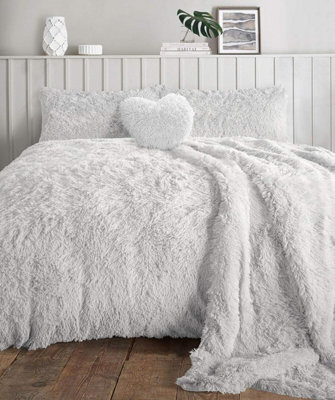 Homes & Linen Teddy Bear Fleece Long Fur Cuddles Alaska Luxury Duvet Cover Set Warm Cosy Soft Teddy Bedding Set