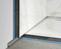 Ilcom Sloped Left Floor Shower Profile Lsl 12mm X 1200mm  Silver Brushed Stainless Steel - thumbnail 2