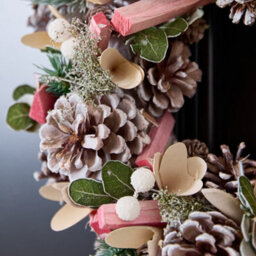 Dibor 33Cm Pastel Pink Driftwood Xmas Festive Decor Front Door Wreath Christmas Wreath - thumbnail 5