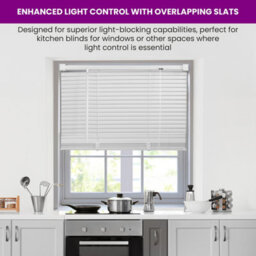 Furnished Pvc Venetian Blinds - White 25mm Slats Trimmable Blinds For Windows And Doors  (W)70Cm (L)150Cm - thumbnail 5