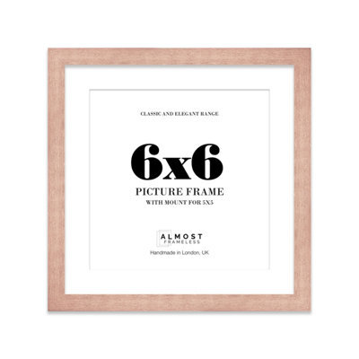 "6X6"" Bronze Picture Frame - 6X6"" Square Frame With 5X5"" Mount For 6X6""/5X5"" Pictures Art Deco Style Room Decor, 1 Pack" - image 1