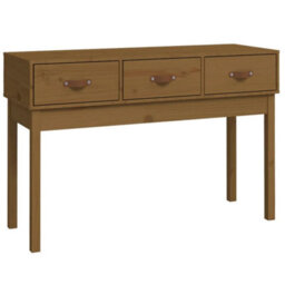 Berkfield Console Table Honey Brown 114X40X75 Cm Solid Wood Pine - thumbnail 2