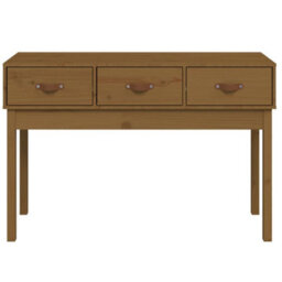 Berkfield Console Table Honey Brown 114X40X75 Cm Solid Wood Pine - thumbnail 3