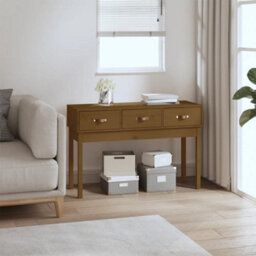 Berkfield Console Table Honey Brown 114X40X75 Cm Solid Wood Pine