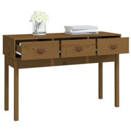 Berkfield Console Table Honey Brown 114X40X75 Cm Solid Wood Pine - thumbnail 7