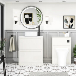 Royal Bathrooms Royal Bathroom Elmore 700mm Classic White Freestanding Bathroom Vanity Unit 2 Drawer Plain White Worktop With Elena Basin - thumbnail 5