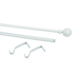 GoodHome Anafi Matt White Extendable Ball Single Curtain Pole Set, (L)2000mm-3300mm (Dia)19mm - thumbnail 3