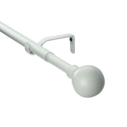 GoodHome Anafi Matt White Extendable Ball Single Curtain Pole Set, (L)2000mm-3300mm (Dia)19mm - thumbnail 2