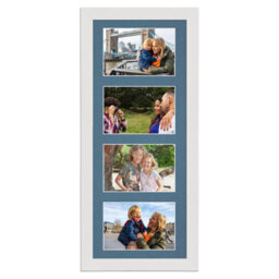 AK Frames 50X20Cm White Modern Multi Photo Frame With Pompadour Mount - Holds 4 Apertures (4X) 6X4 Photos - thumbnail 1