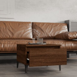 Berkfield Side Tables 2 Pcs Brown Oak 50X46X35 Cm Engineered Wood - thumbnail 3
