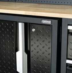 Hilka Garage Pro+ 9 Piece Cabinet Set - 24 Gauge Steel, Fully Welded, Lockable Storage, Pegboards, Worktop & Wheels - thumbnail 4