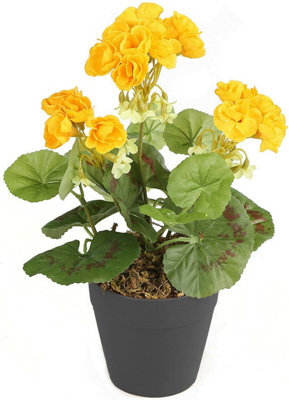 Best Artificial 30Cm Yellow Geranium Plug Plant - Pot Not Included - image 1