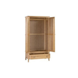 Ashfield Oakwood 2 Door 1 Drawer Wardrobe - thumbnail 5