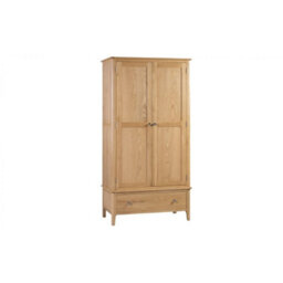 Ashfield Oakwood 2 Door 1 Drawer Wardrobe - thumbnail 1